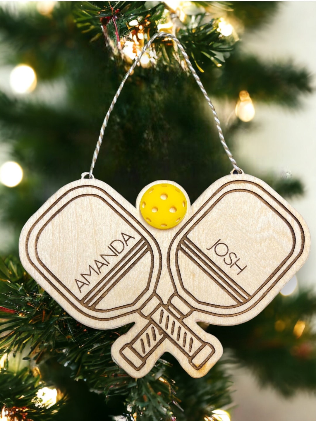 Personalized Pickleball Ornament, Custom Pickleball Partner Christmas Ornament, 2023 Pickleball