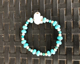 Turquoise Bracelet meditation elephant stone real gemstonn