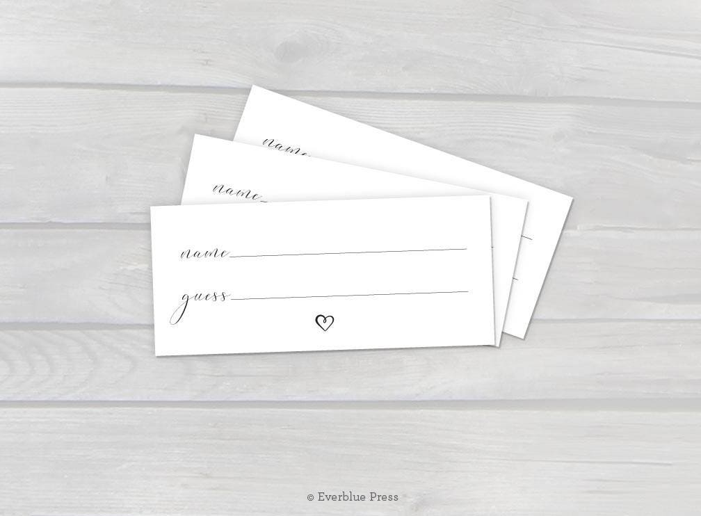 Printable Guess Slips Cards for How Many Game 12 strips per | Etsy