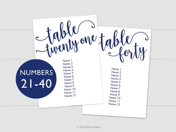 5x7 printable navy wedding seating chart cards tables 21 40 template pdf instant download editable hanging seating cards table assignments table assignments template