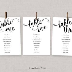 4x6 Printable Wedding Seating Chart Template Cards, Instant Download Seat Assignments image 6