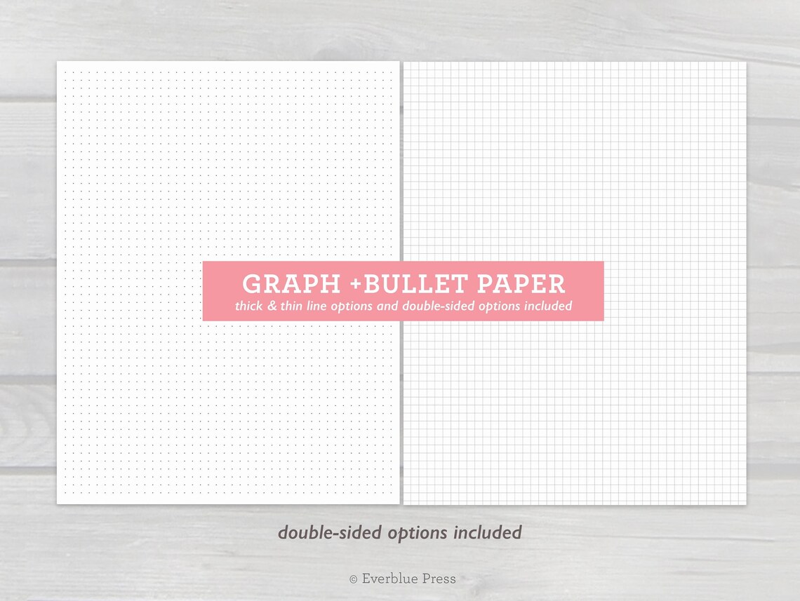 Printable Graph Paper and Bullet Journal Dot Paper, 8.5x11