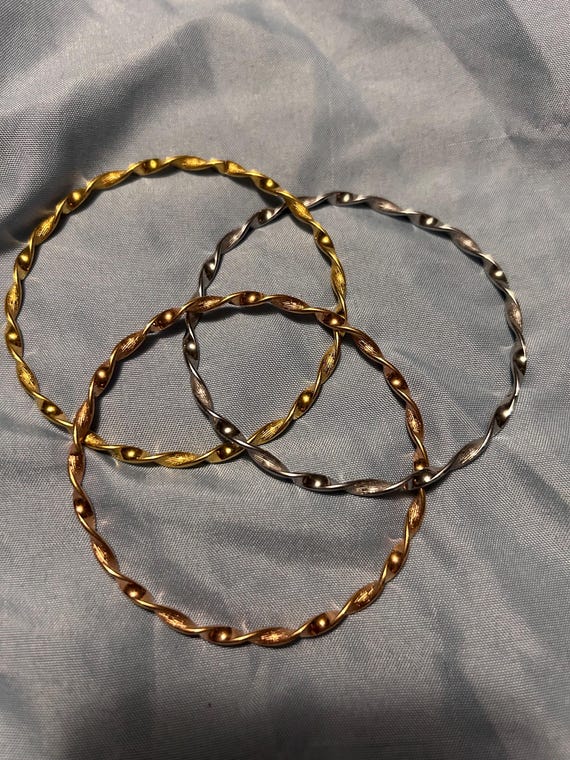 Tri-color Interlocking Bangles by Steel by Design - image 2