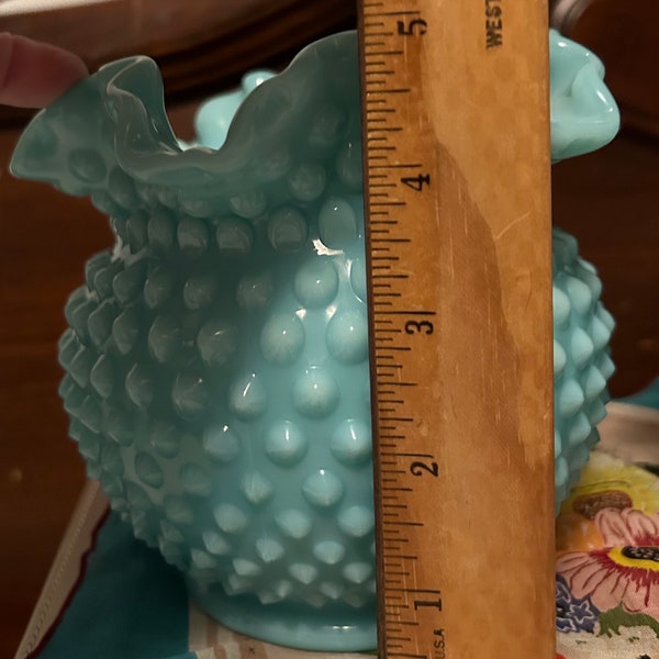 Fenton Hobnail Turquoise Larger 5” Rose Bowl VHTF