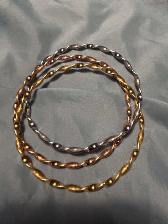 Tri-color Interlocking Bangles by Steel by Design - image 1