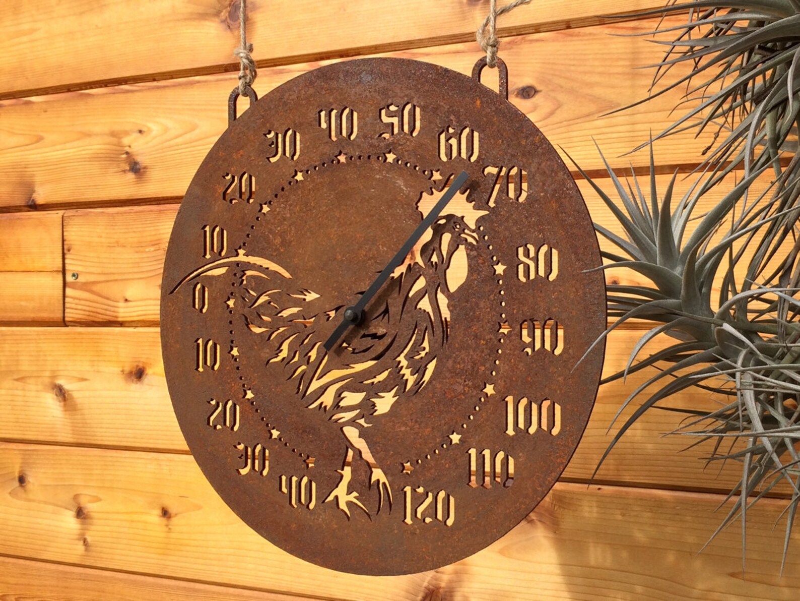 Outdoor Rooster Thermometer Etsy