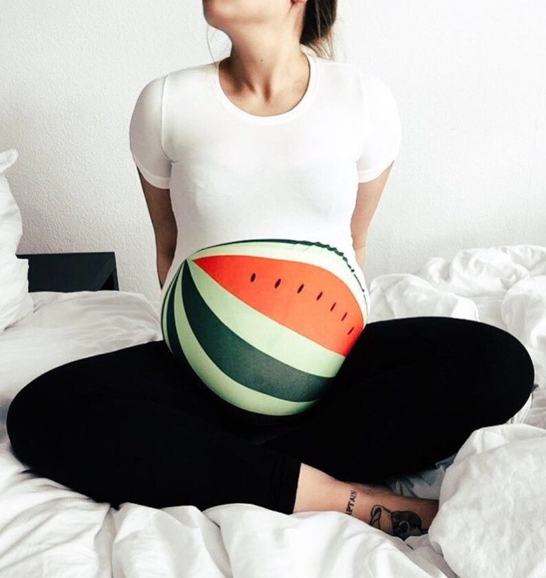 My Watermelon Bump Maternity TShirt Mamagama Pregnancy Etsy