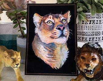 Lioness Colorful Print ~ Wall Decor ~ Fine Art Print ~ Big Cat ~ Animal Art ~ Lion