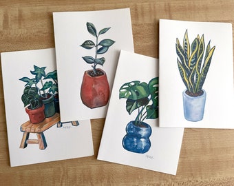 Potted Plant Note Cards ~ House Plants ~ Plant Lovers