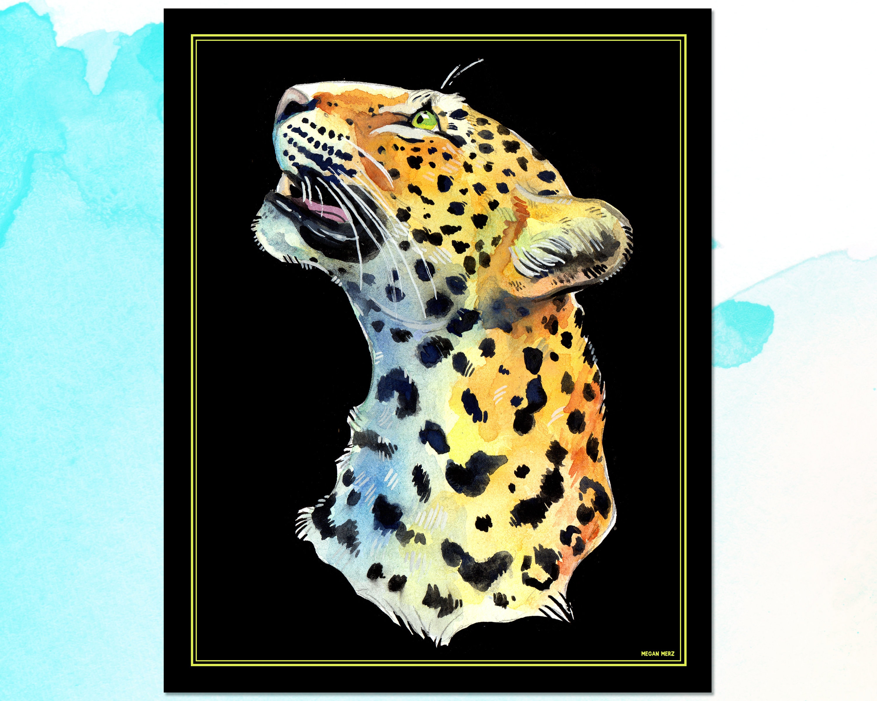 Colorful Leopard Print Wall Decor Fine Art Print Big Cat Etsy