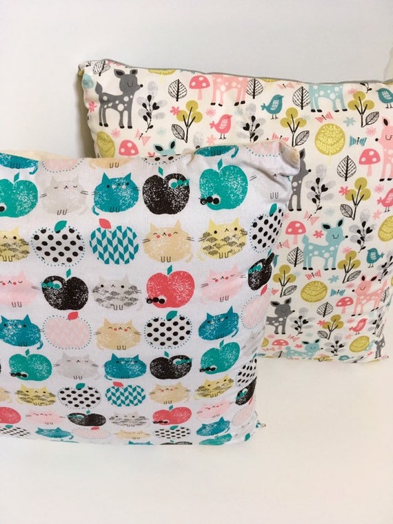 Coussin De Chat Tissu De Chat Chat Retro Empreinte De Chat Etsy