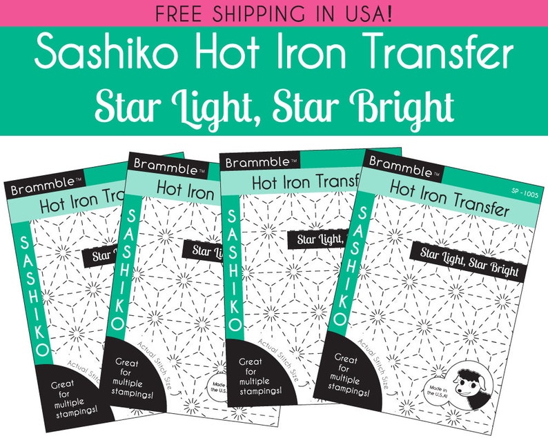 Luz de estrella de transferencia de hierro caliente Sashiko, Star Bright imagen 5