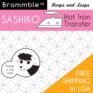 Sashiko Hot Iron Transfer Hoops and Loops image 1