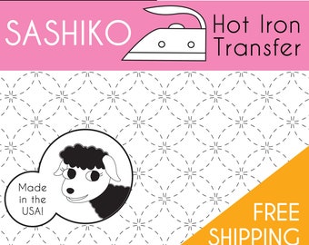 Sashiko Hot Iron Transfer Hoops and Loops