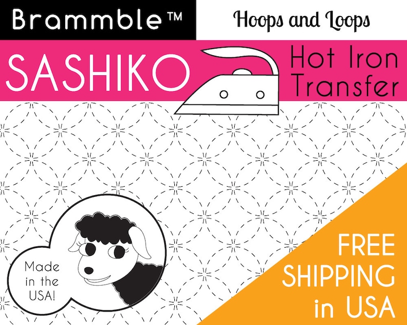 Sashiko Hot Iron Transfer Hoops and Loops image 6
