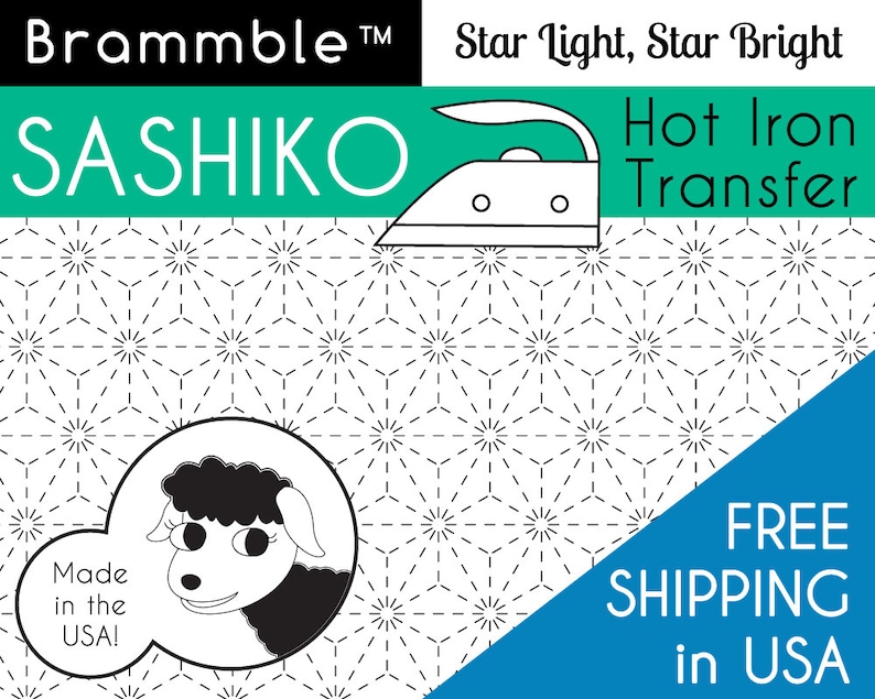 Luz de estrella de transferencia de hierro caliente Sashiko, Star Bright imagen 6