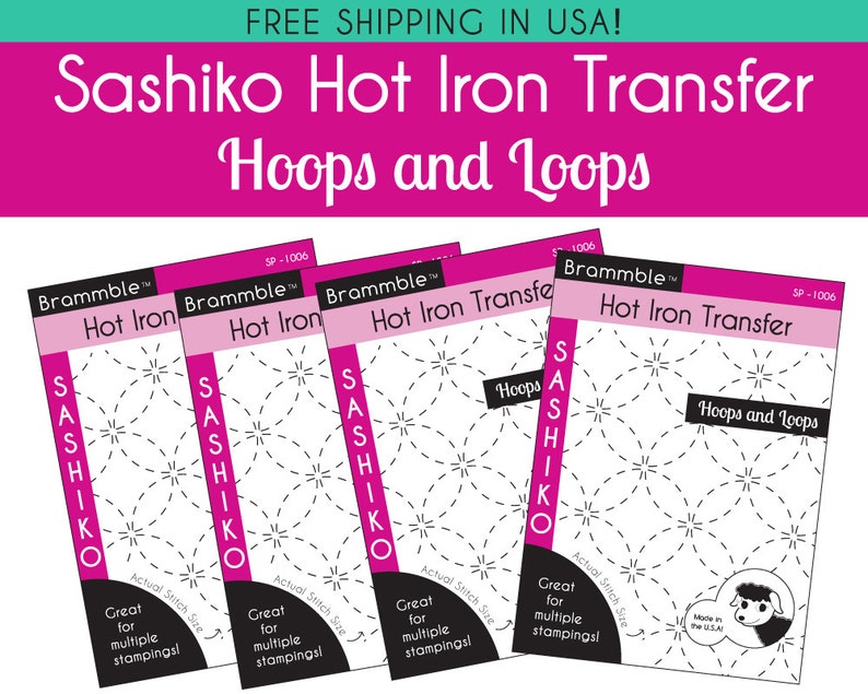 Sashiko Hot Iron Transfer Hoops and Loops image 2
