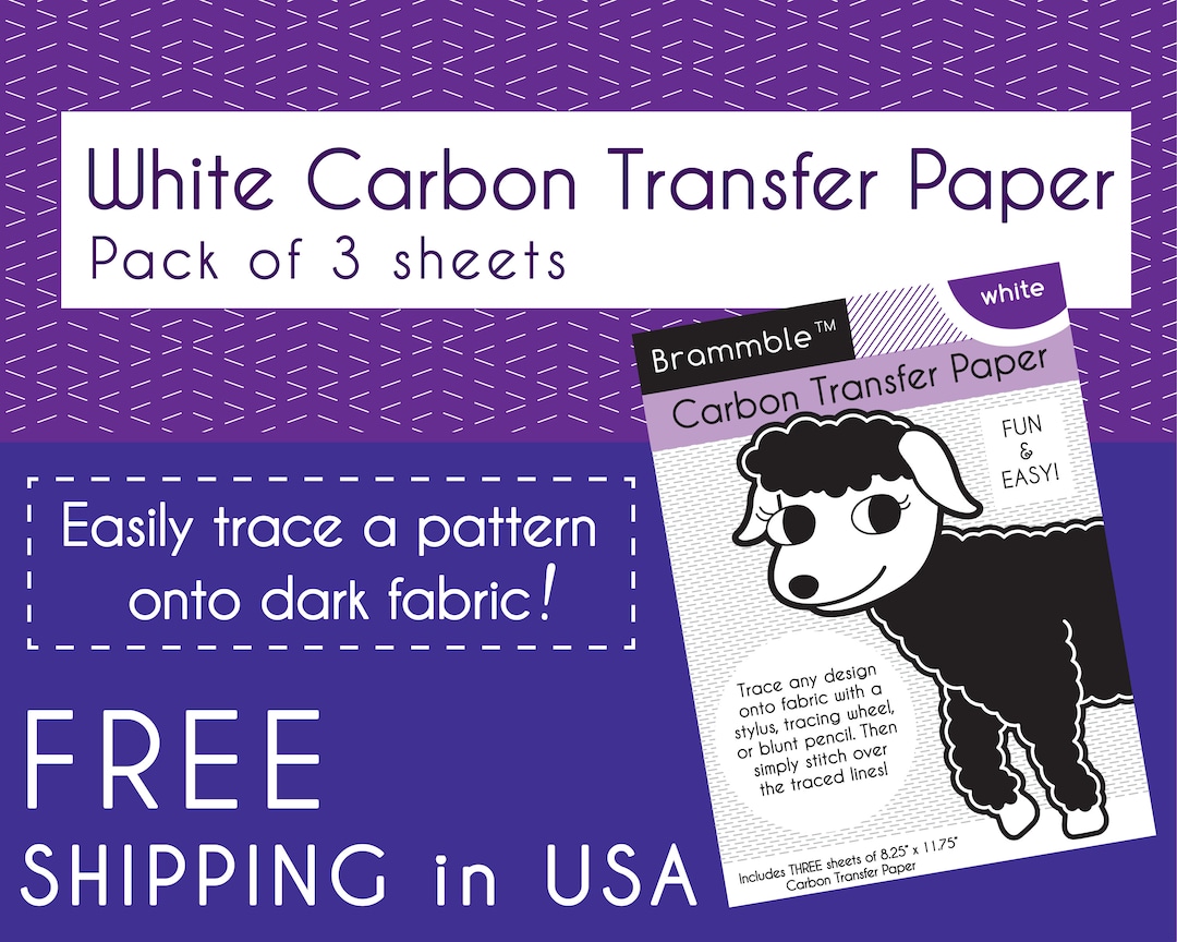 White Carbon Transfer Paper for Image Transfer Onto Fabric, Paper, or