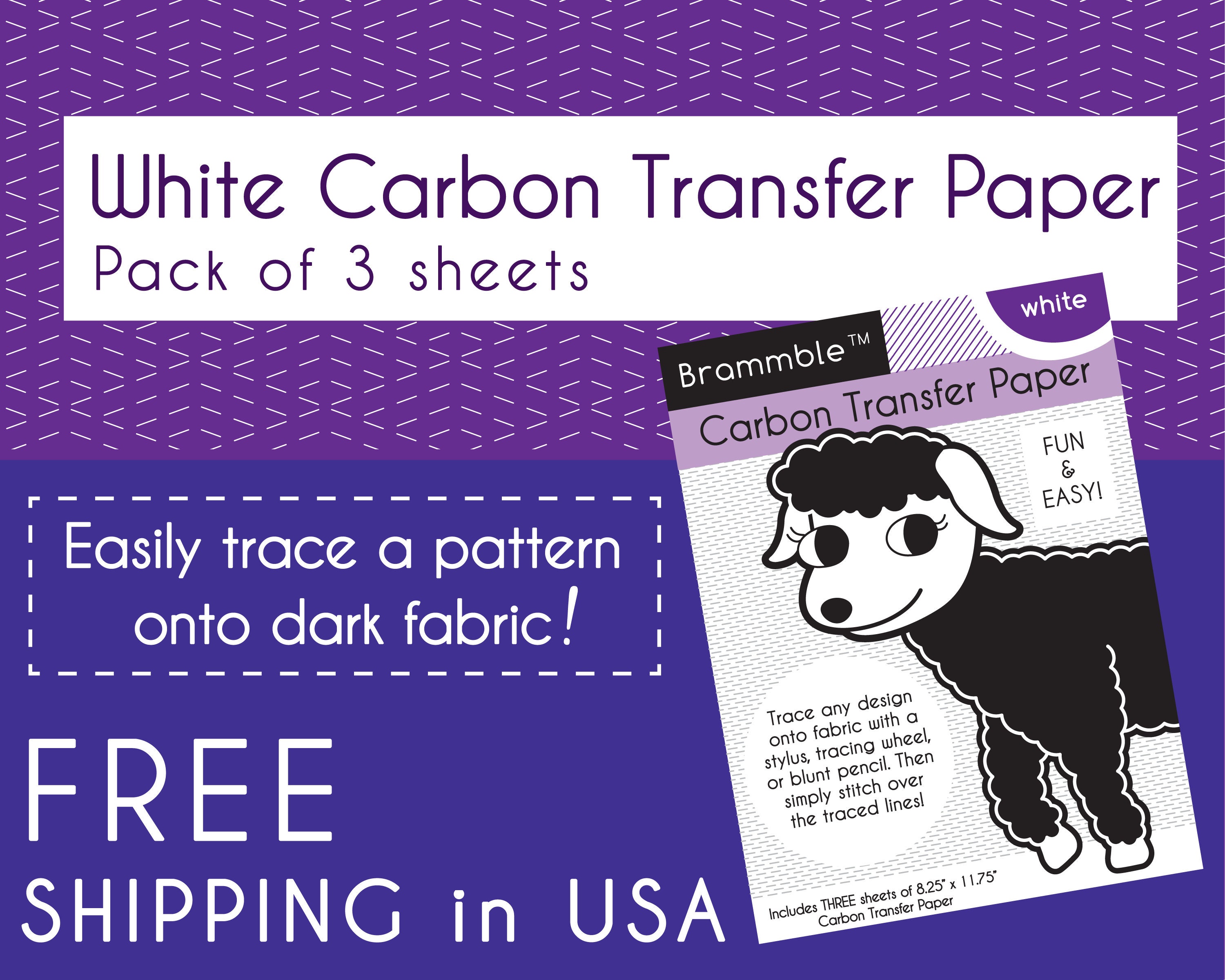 White Carbon Transfer Paper for Image Transfer Onto Fabric, Paper, or Wood  Transfer Embroidery Patterns & Sashiko With Ease 