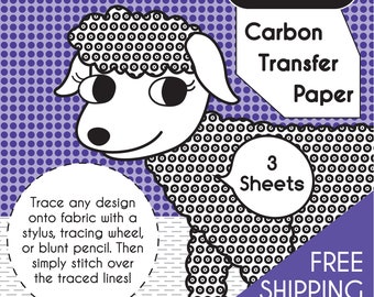 White Carbon Transfer Paper for Image Transfer onto Fabric, Paper, or Wood - Transfer Embroidery Patterns & Sashiko with ease!