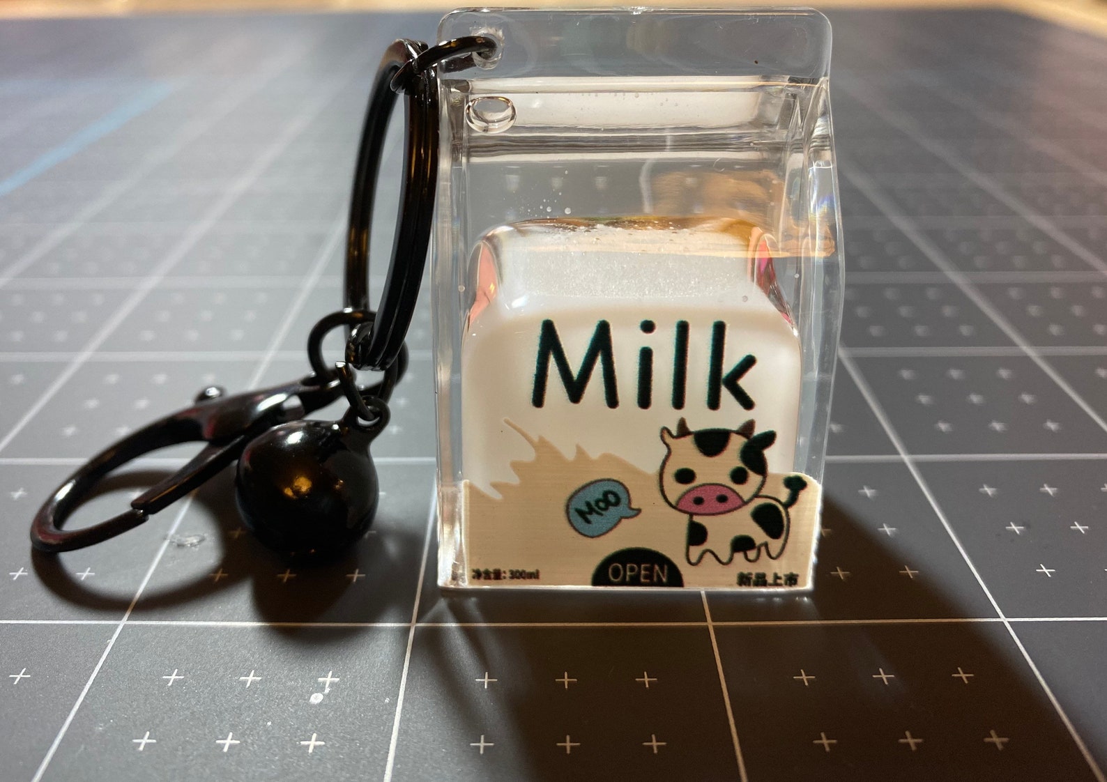 Cow Milk Carton liquid lava shaker keychain White lava milk Etsy