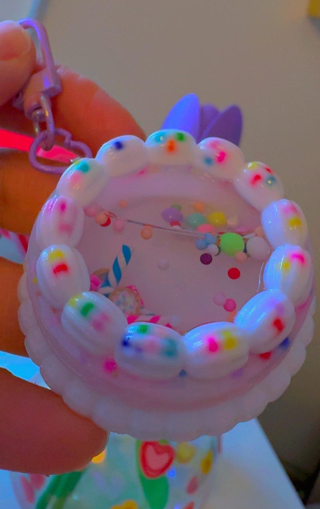 Birthday Cake Shaker Keychain | Cake Keychain | Resin Shaker Keychain ...