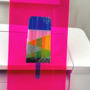 Frozen geometric neon popsicle | Resin popsicle | Neon pop art | Popsicle Display | Fake Popsicle