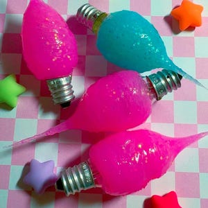 Dipped light bulbs | whimsical night light | C7 light bulb | Coated lightbulb | 4 watt light bulb | Candelabra bulb