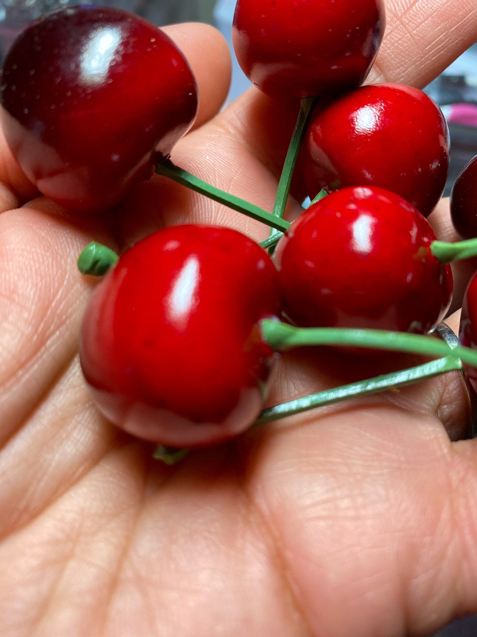 Faux fake life size cherries Craft cherries red fake Etsy