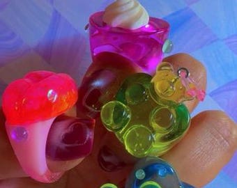 Unique Resin Rings size 7 | Chunky Y2K rings | Resin Rings | Pop Art Rings