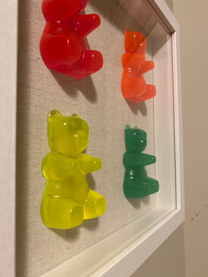 Gummy Bear Shadow Box Neon Gummy Bears Gummy Bear Picture Etsy