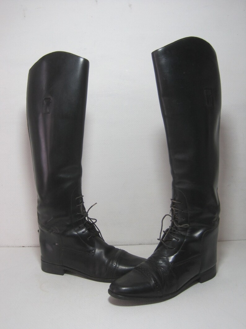 AMAZONAS Super Comfort Riding Boots Size 9.5 S Leather Black Etsy
