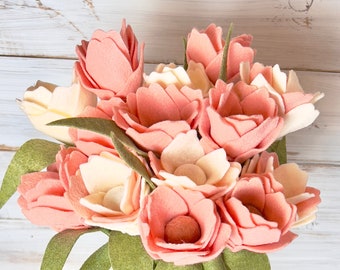 Felt Tulip Flowers / Build Your Own Bouquet / Eco-Friendly Sustainable Flower