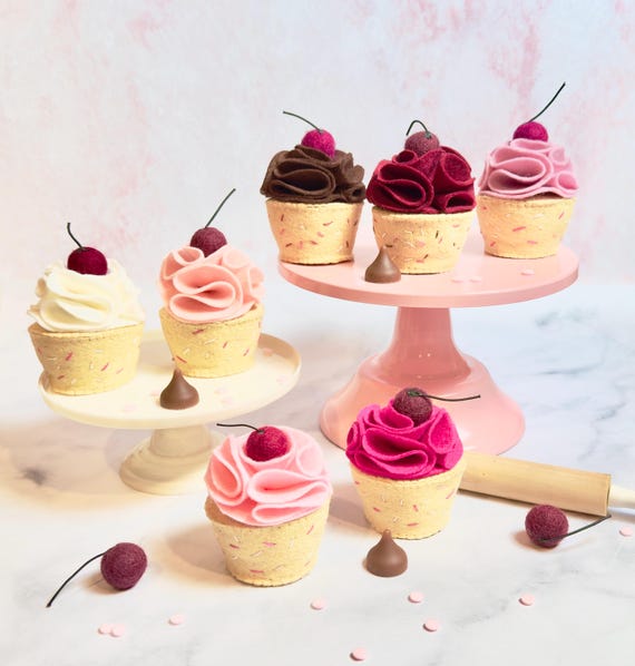 Felt Confetti Cupcakes