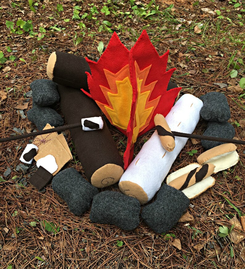 Play Campfire Set / Felt Campfire / Kids Camping Set / Felt Etsy