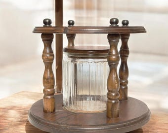 vintage pipe stand and tobacco jar Vintage Humidor Pipe Stand and Tabacco Jar