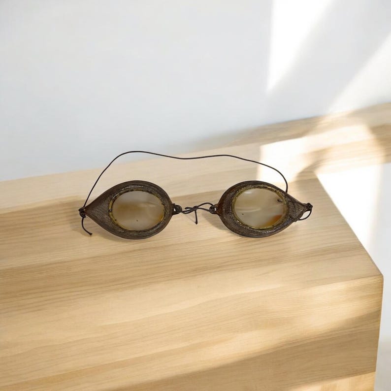 Antique Civil War Era Artillery Cinder Goggles / 1860's Steel Wire Mesh ...