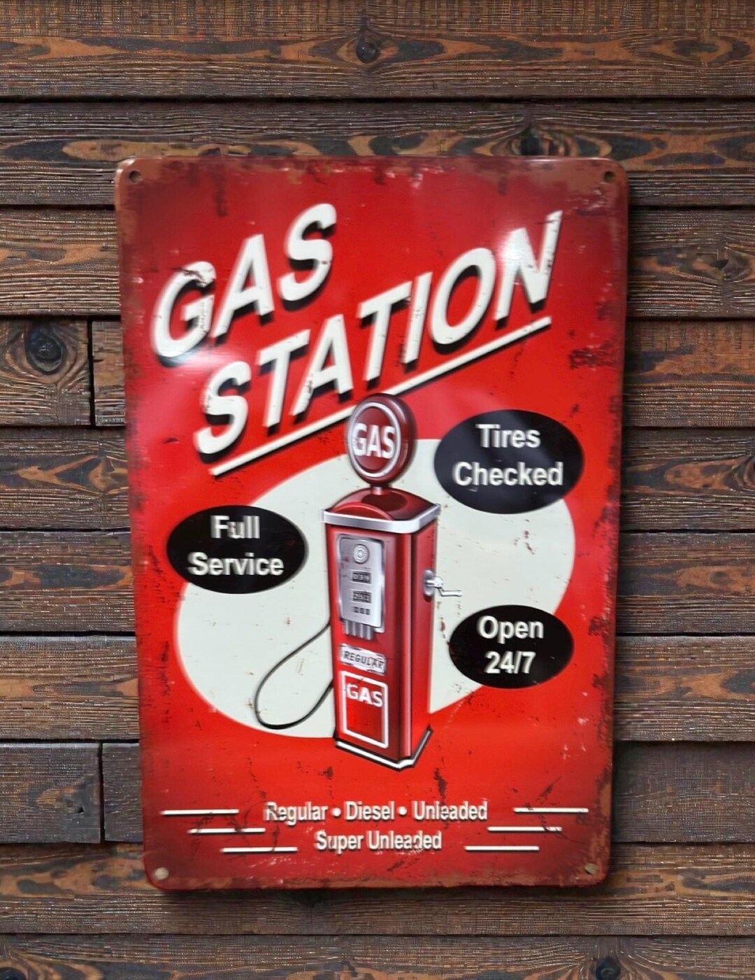Vintage Style Retro Gas Station Sign / Man Cave / Garage Decor - Etsy