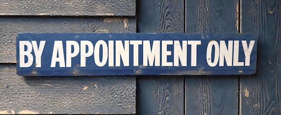 Vintage Double Sided 'By Appointment Only' Sign / Metal Sign / Man Cave / Garage Decor / She Shed