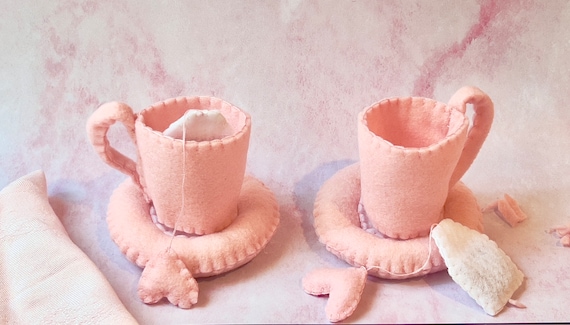 Felt Pink Tea Set for Two
