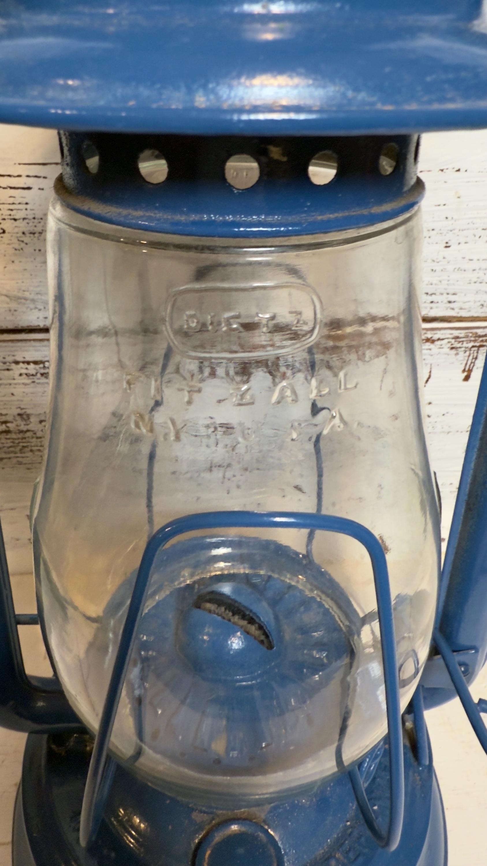 Vintage Farwell Ozmun Kirk & Co Blue Kerosene Lantern / Number 2