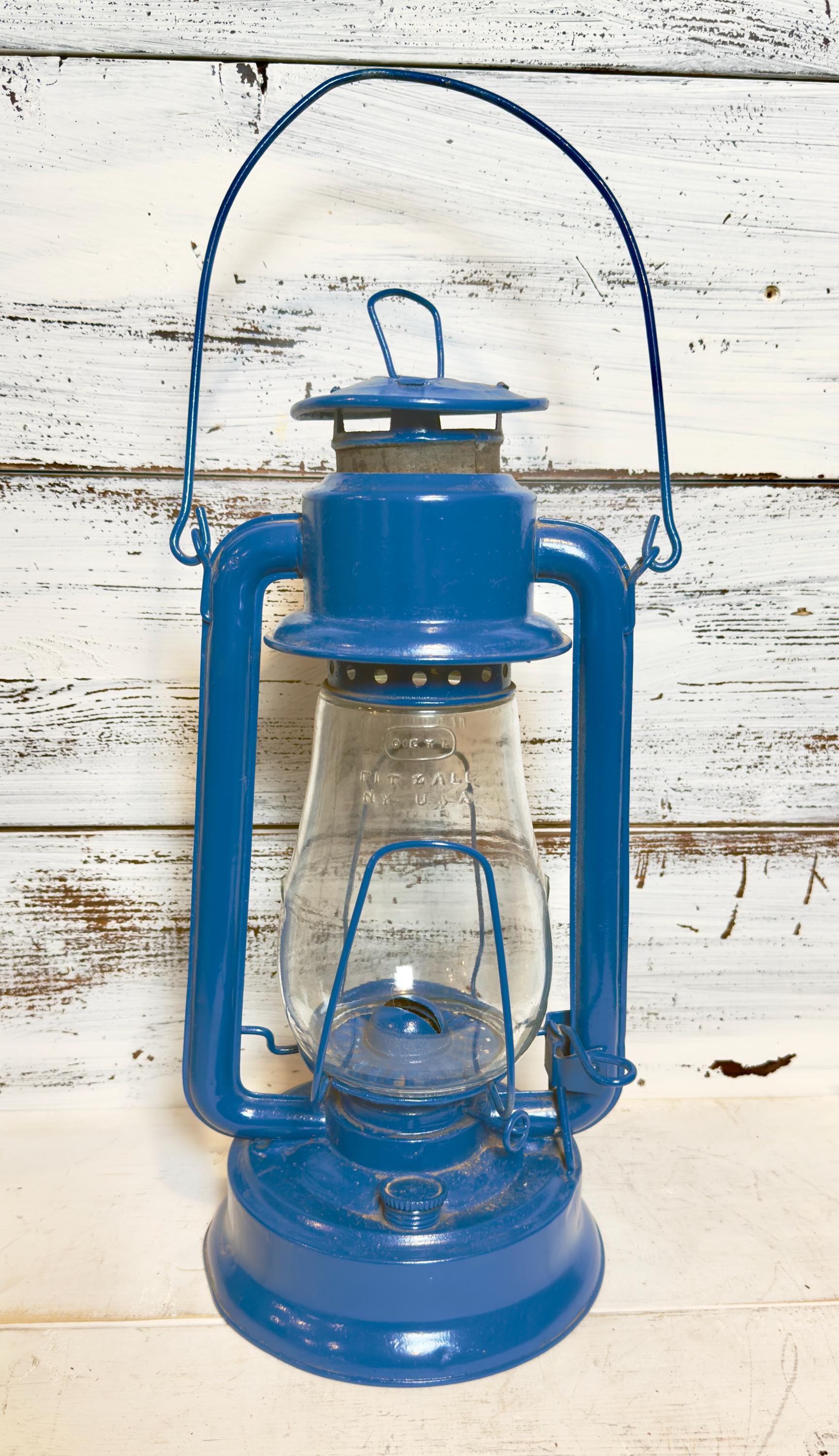 Vintage Farwell Ozmun Kirk & Co Blue Kerosene Lantern / Number 2