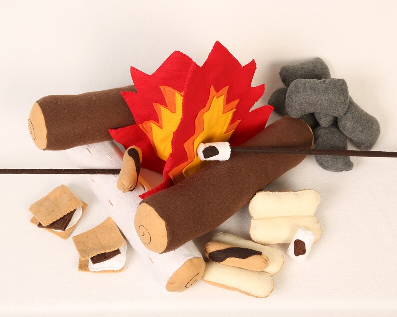 Play Campfire Set / Felt Campfire / Kids Camping Set / Felt Etsy