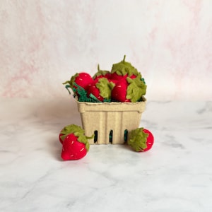 Felt Strawberries in Basket