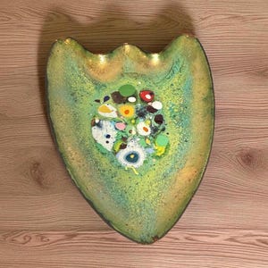 Vintage Mid-Century Modern Enamel-on-Copper Art Tray / Ashtray MCM