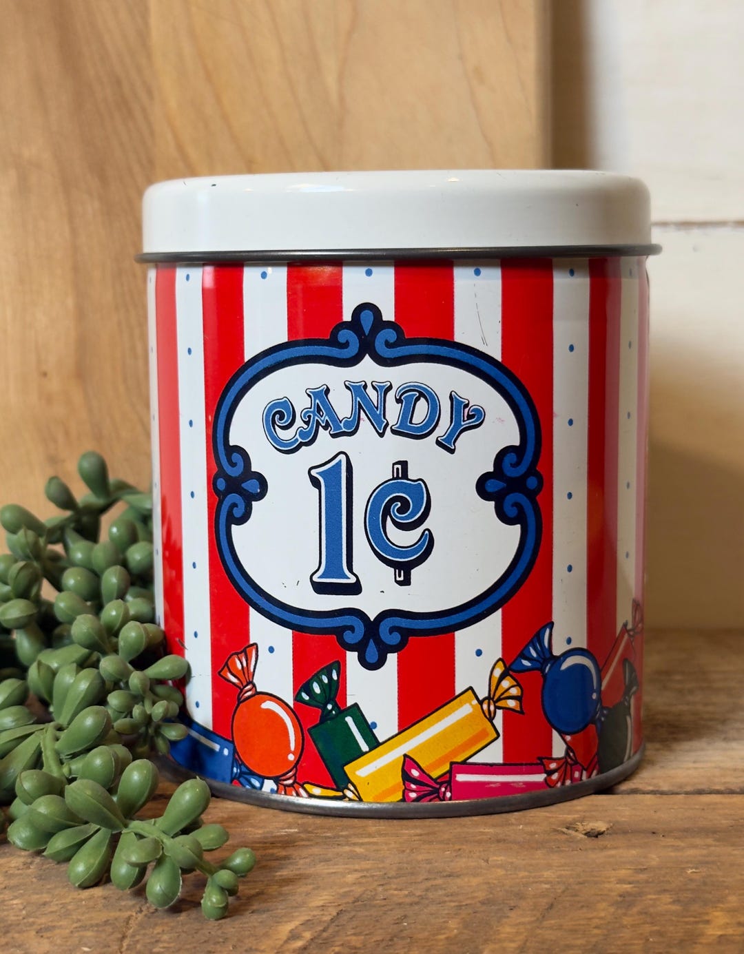 Cent Candy Vintage 1 Cent Candy Round Tin / Retro - Etsy