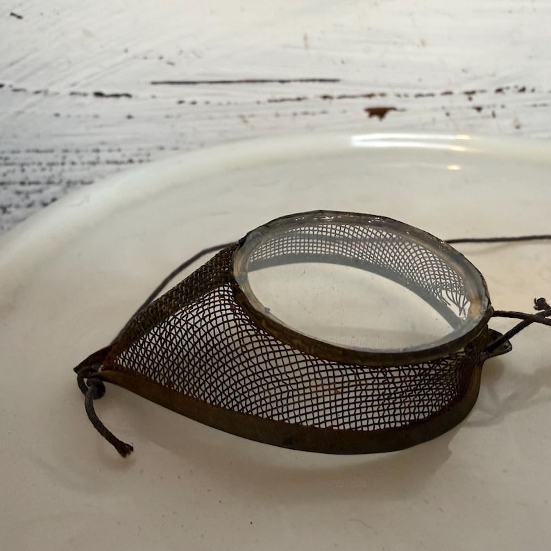 Antique Civil War Era Artillery Cinder Goggles / 1860's Steel Wire Mesh ...