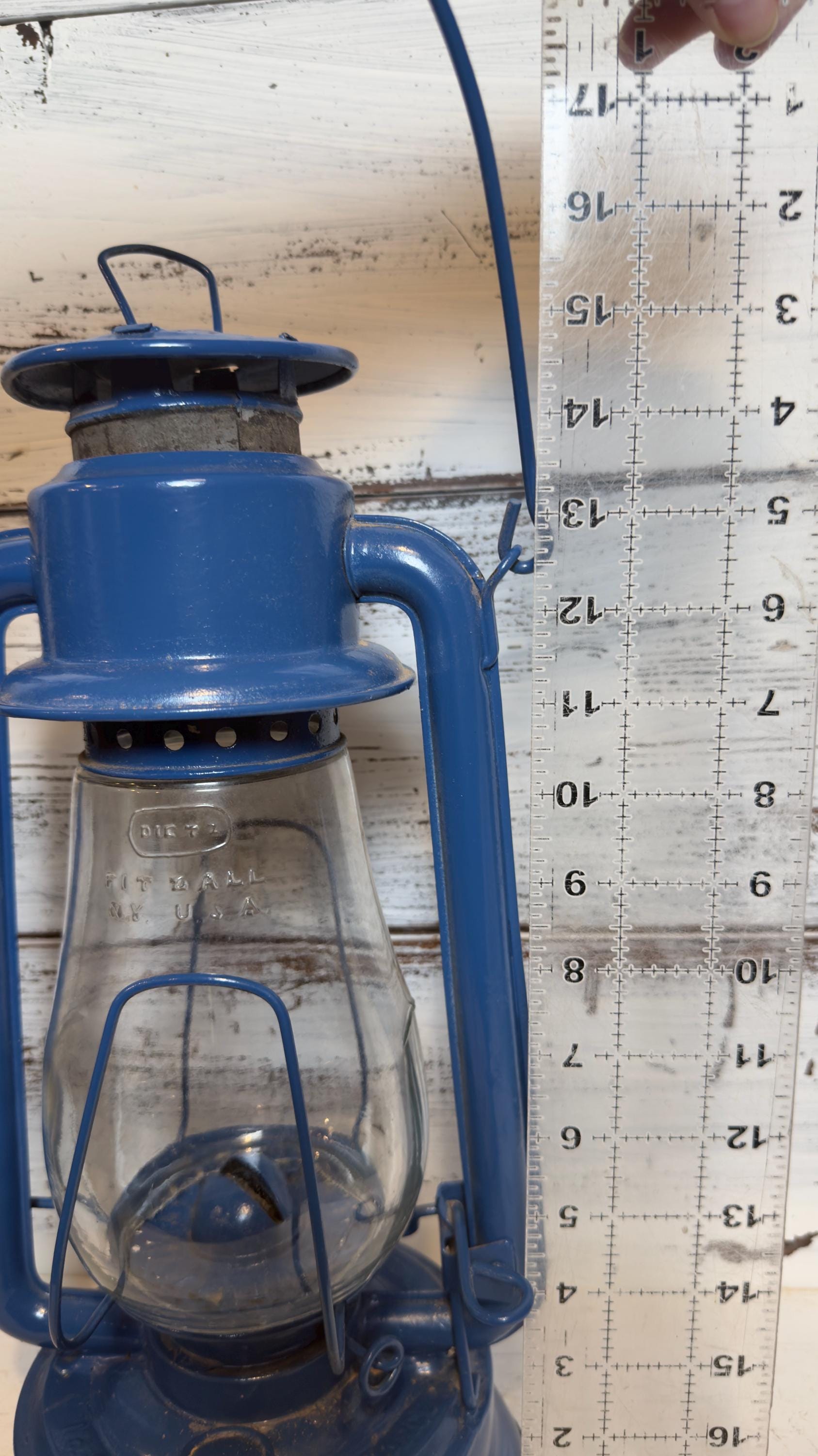 Vintage Farwell Ozmun Kirk & Co Blue Kerosene Lantern / Number 2