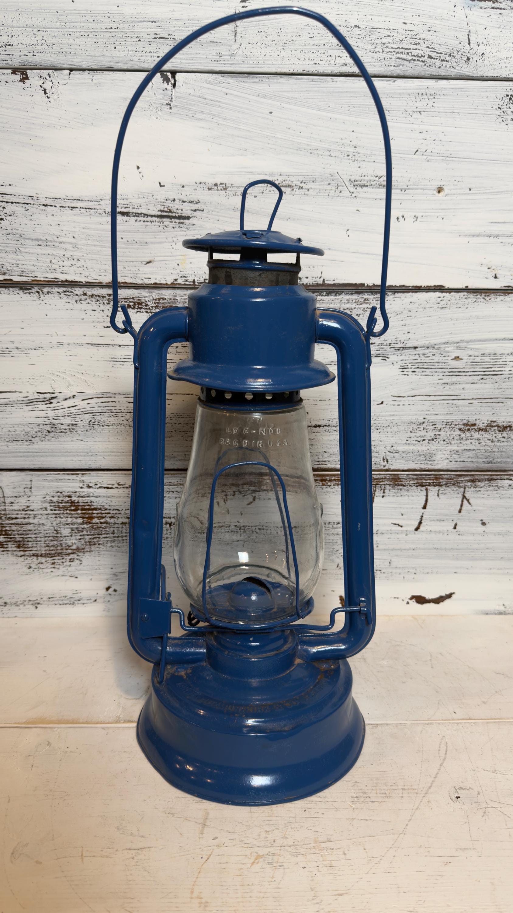 Vintage Farwell Ozmun Kirk & Co Blue Kerosene Lantern / Number 2