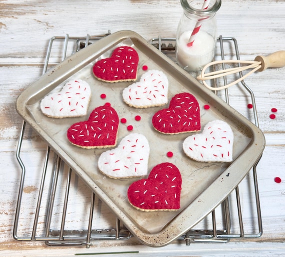 Felt Heart Cookie / Valentines Cookies
